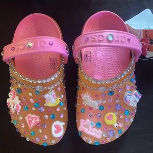 Bedazzled kids unicorn crocs